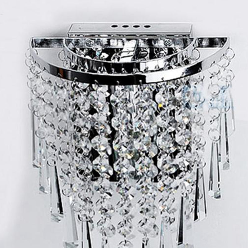 Modern Chrome Crystal Drop Wall Lamps