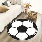 Round football rug with non-slip bottom – Sporty rug for children's room & living room