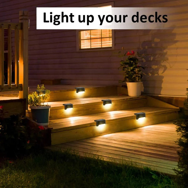 Solar-powered terrace lighting for outdoor use