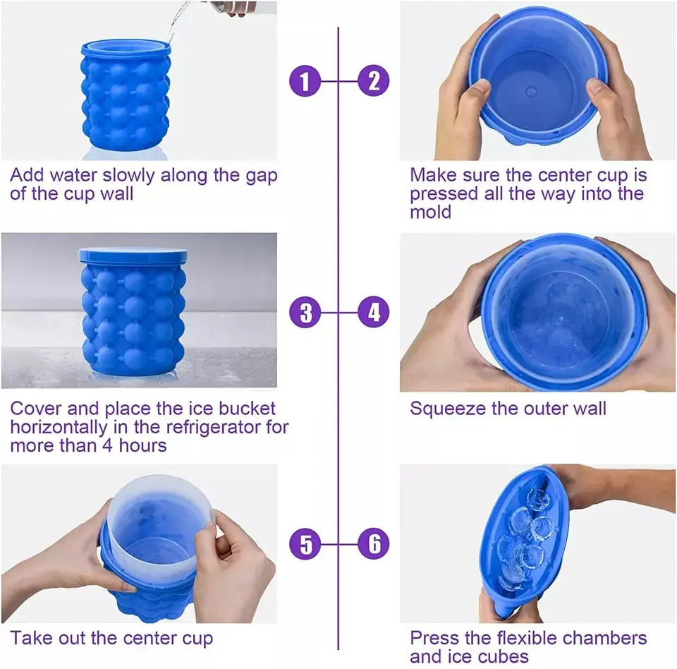 Space-saving ice cube container with lid