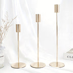 ElegantGleam | 3-piece metal candle holder set for the table