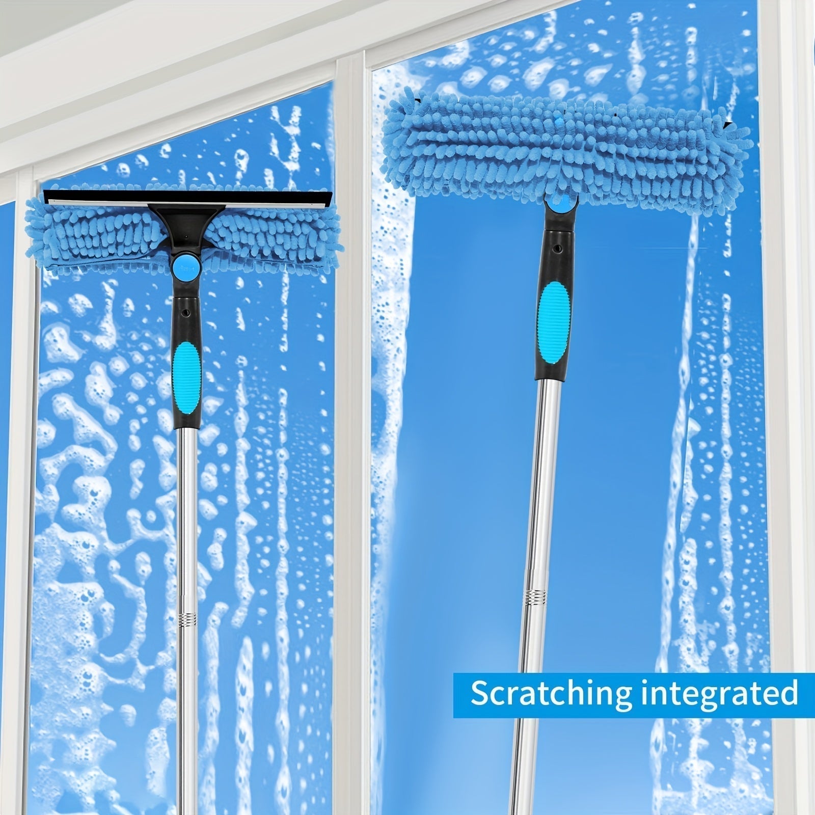 Crystal Clear Window Cleaner – Professional 2-in-1 Telescopic Window and Glass Cleaning System