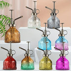 Embossed glass bottle with metal nozzle – Plant sprayer for flower watering in vintage design