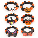Halloween Pet Collar – Adjustable Dog and Cat Neck with Pumpkin and Skull Designs