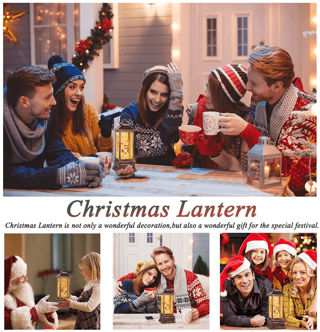 LED illuminated rotating Christmas lantern