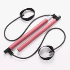 Portable Pilates training device with resistance bands