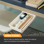 Invisible drawer under the desk – Slim, hidden storage for workspace organization