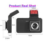 Dashcam with two lenses, 1080P HD and night vision - 170° wide angle