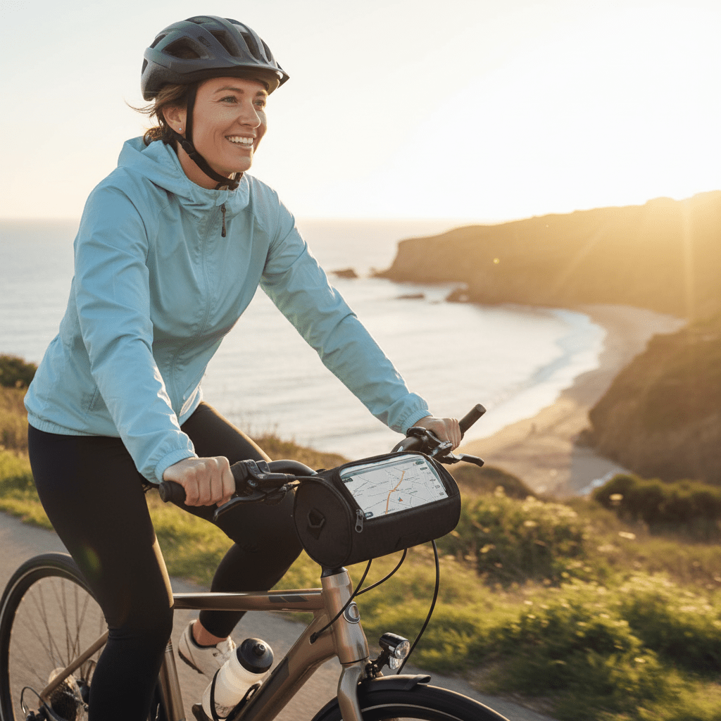 Waterproof Bicycle Handlebar Bag with Touchscreen Access