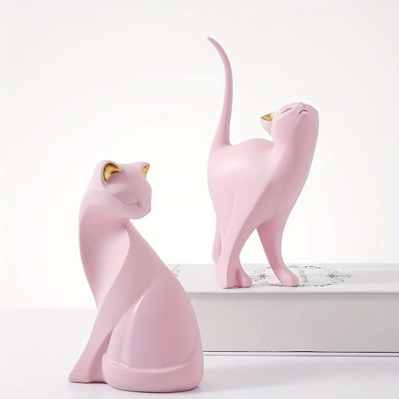 Modern Resin Cat Figurine – Nordic Style Decor