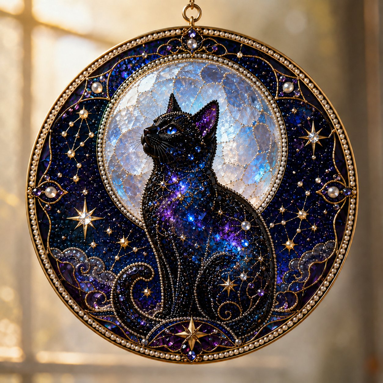 DIY Celestial Black Cat Window Hanging Kit