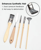 Artist Paint Brush Set | 24 Nylon Brushes with 7 Shapes & Palette Knife | Acrylic, Oil & Watercolor
