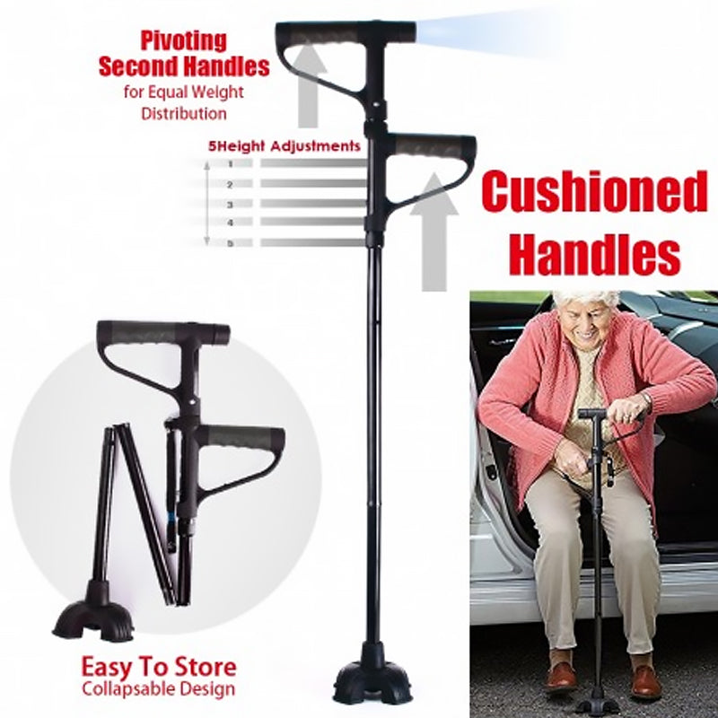 Non-slip Folding Walking Stick With LED Light