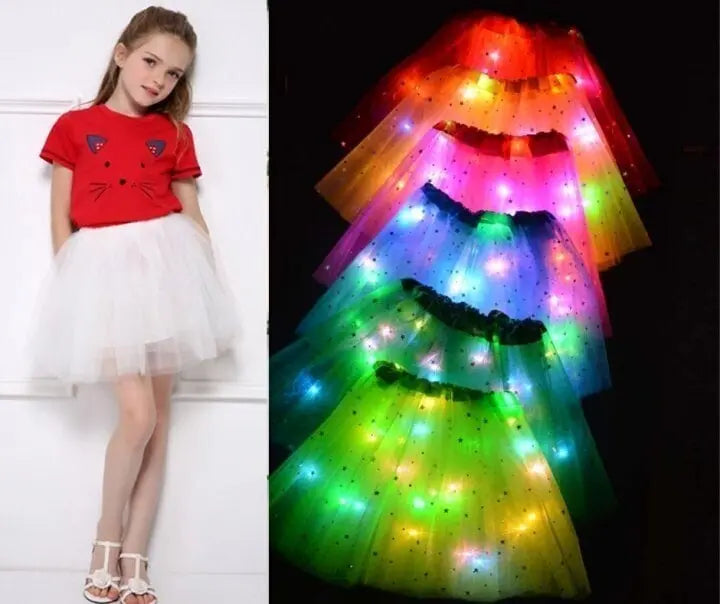 Bright LED Tulle Skirt for Kids – Colorful, Magical Light Effect