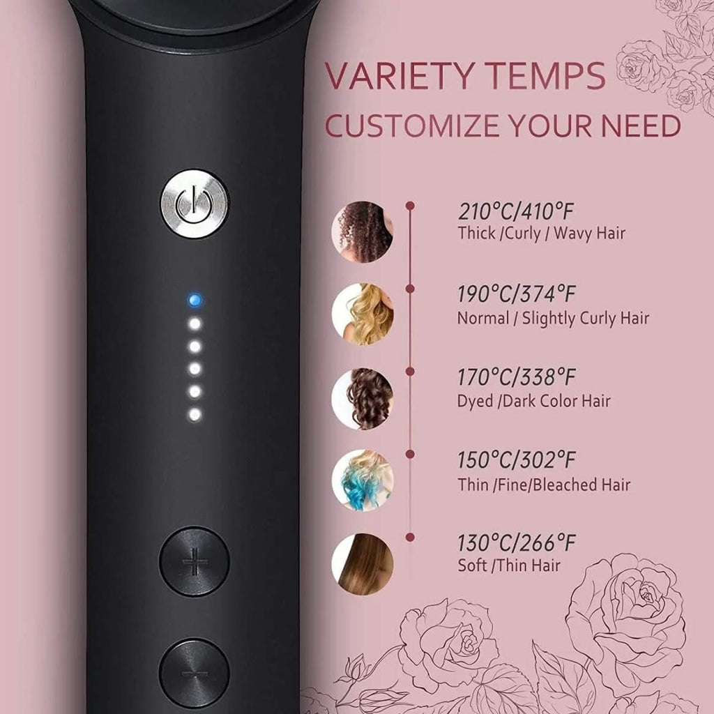 hair straightener with ceramic brush for fast & healthy styling