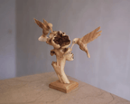 Hummingbird Feeding on a Flower, Handmade Sculpture