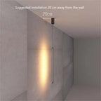 Pendant Light Slim Black Metal Bedroom Lamp