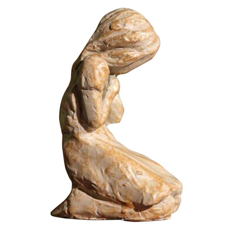 Sweet Hour of Prayer, beautiful hand-cast inspiring sculpture of a praying woman