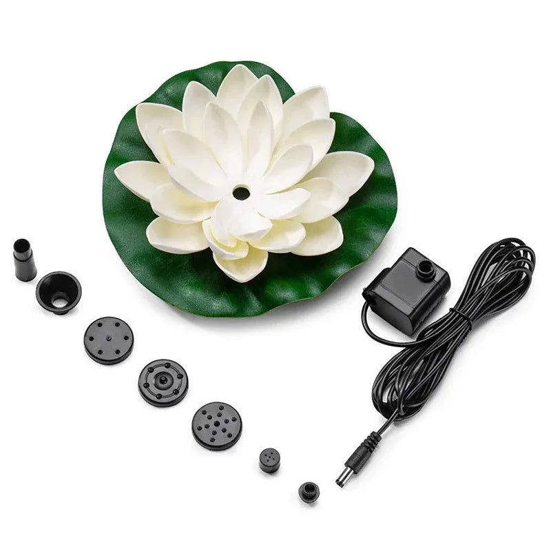 Lotus-shaped solar fountain pond decoration