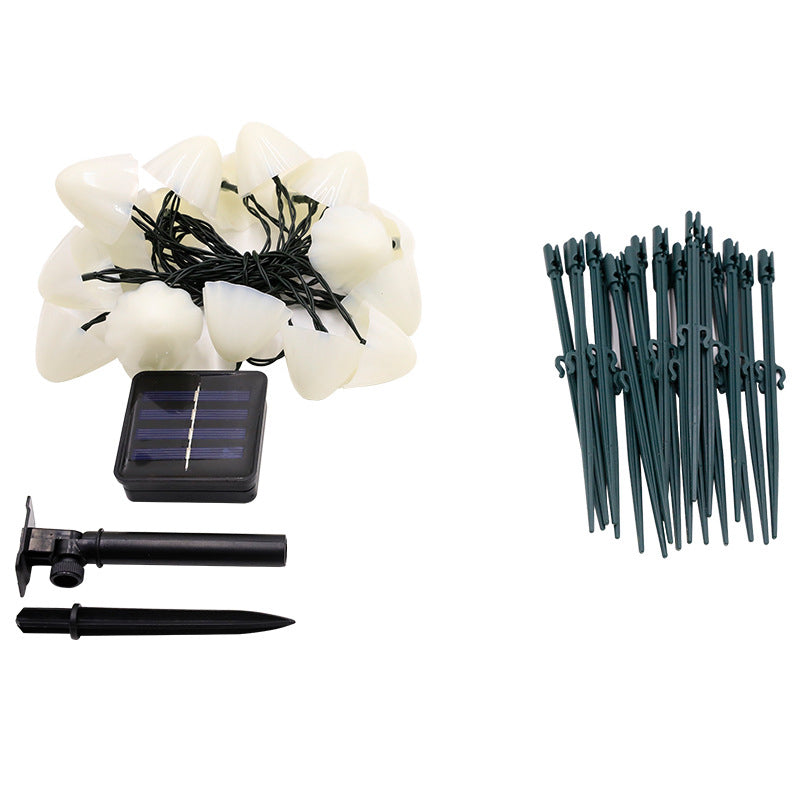 LED Solar String Lights Ground Stake Mushroom Lights