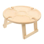 Wooden Outdoor Folding Picnic Table-With Glass Holder