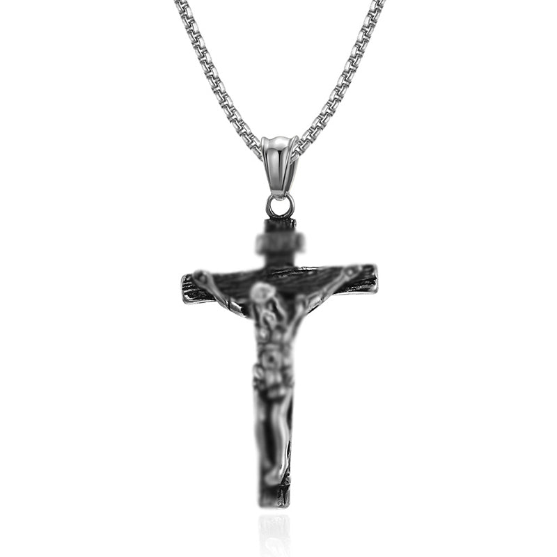 Titanium Steel Cross Pendant Necklace