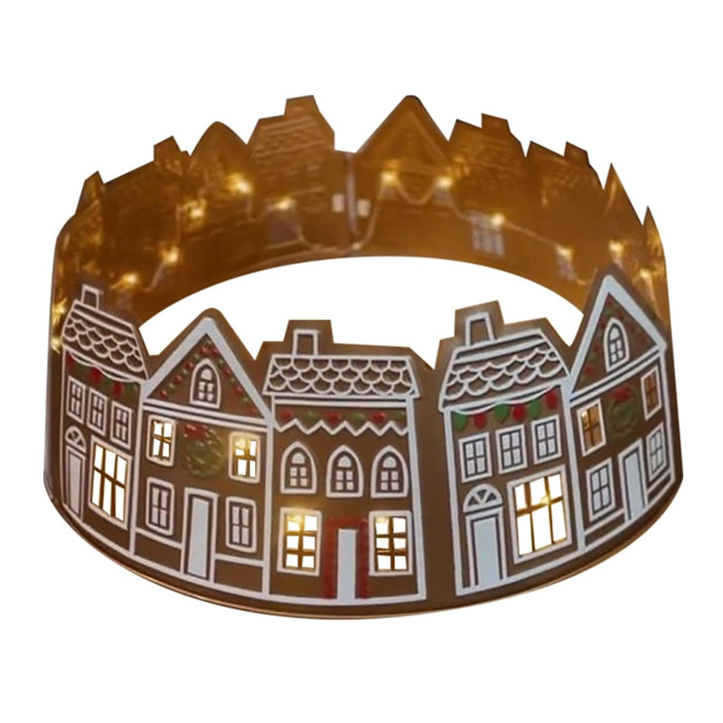 LED Gingerbread House Christmas Tree Collar Tree Skirt