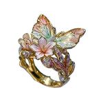 Butterfly flower ring