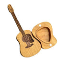 Wooden box for acoustic guitar accessories