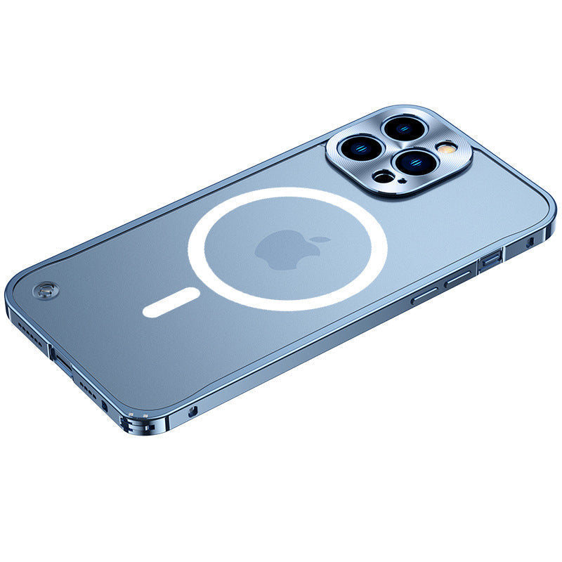 Magnetic phone case for iPhone with metal frame