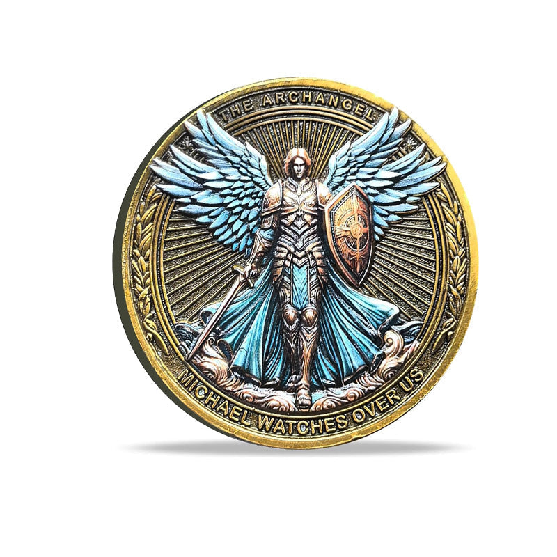 The Archangel Michael watches over us Challenge Coin