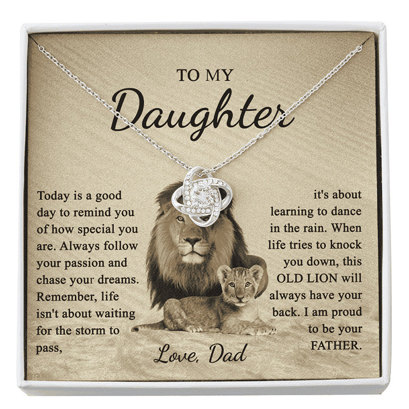 To my daughter dear knot necklace