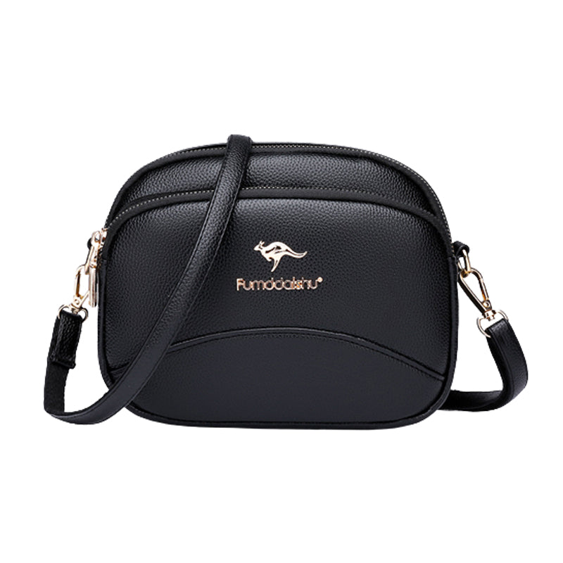 Soft Leather Multi-Pocket Shoulder Bag