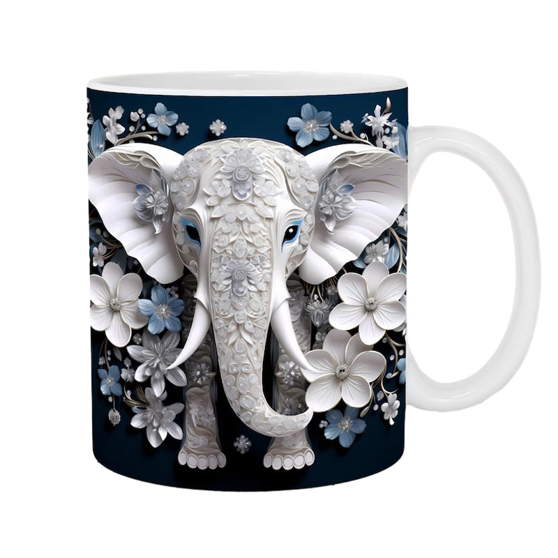 3D Elephant Flower Mug