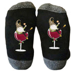 Christmas gnome wine glass unisex crew socks