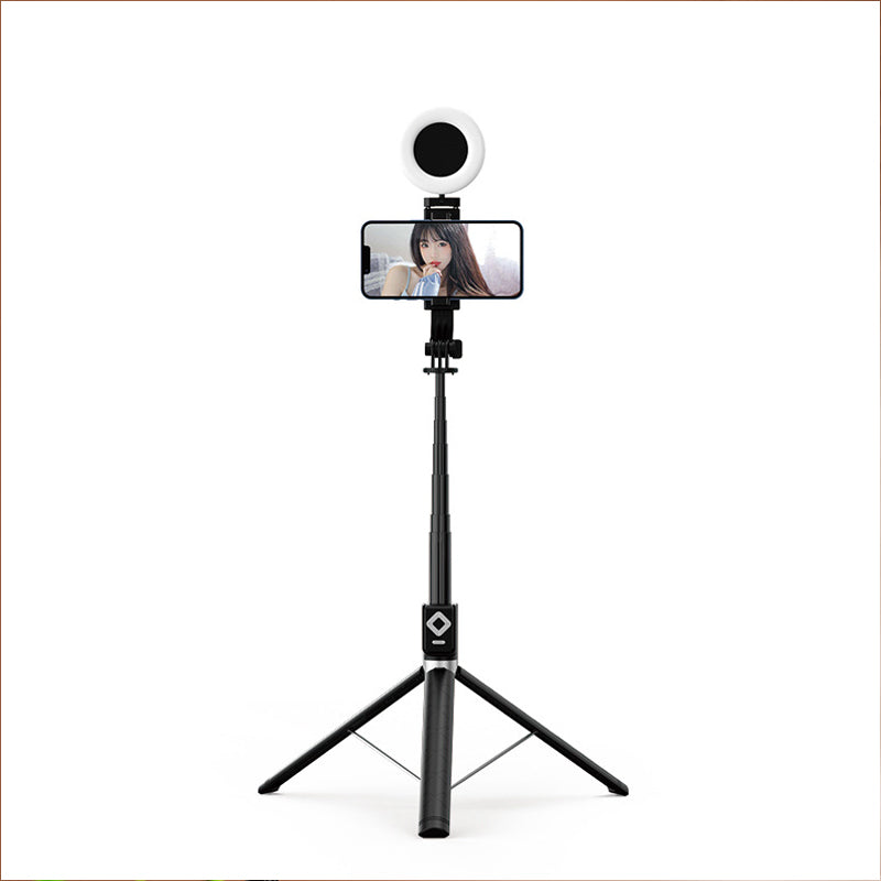 Selfie stick with LED fill light