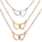 Two Hearts Necklace with Rotating Rose Gift Box