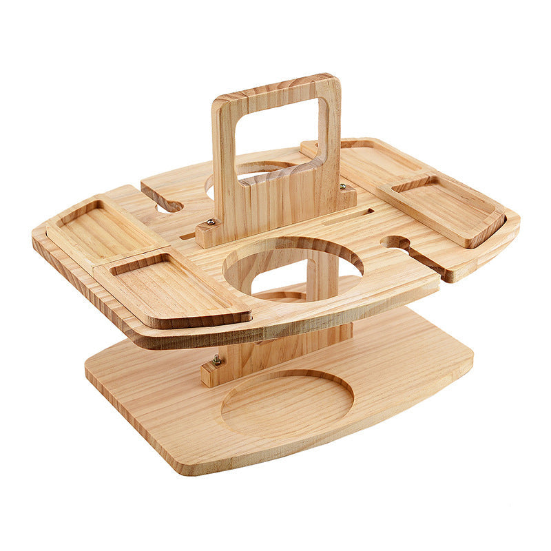 Portable Wooden Picnic Wine Table