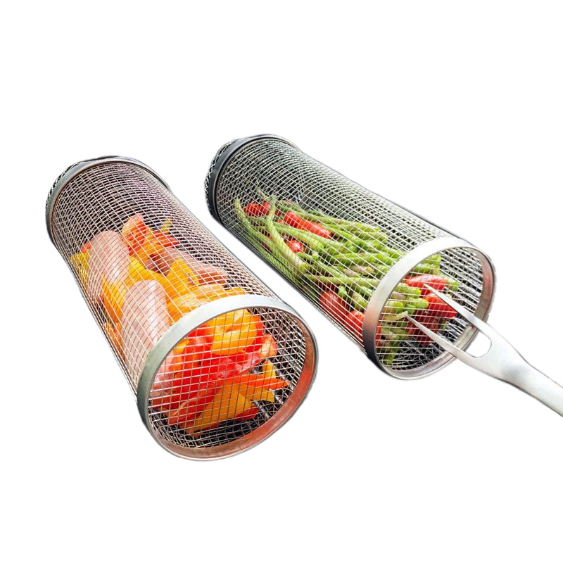 Stainless Steel Rolling Grill Basket