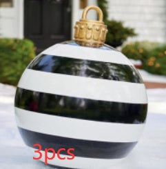 Inflatable Christmas Ball Outdoor Decoration 60cm – Weather Resistant PVC Christmas Decoration