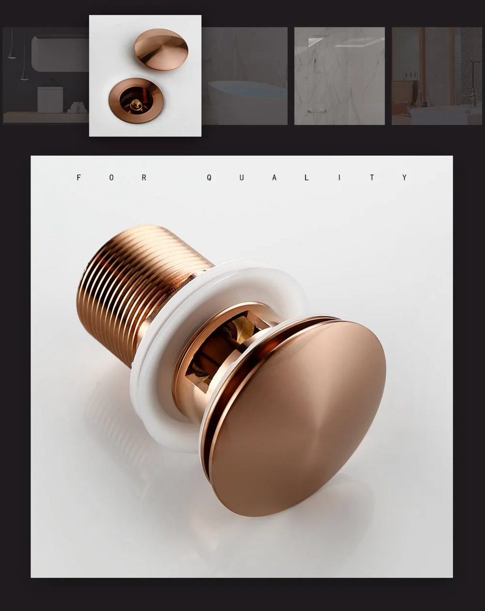 Bagnolux Rose Gold Sink Drain Valve