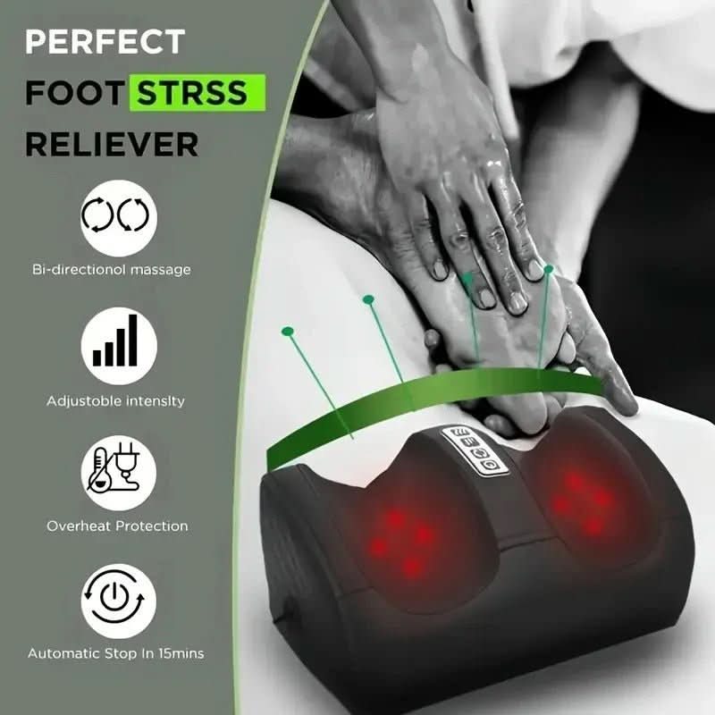 Luxury Shiatsu foot massager with heat function | 12 3D massage balls & timer