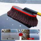 Lacquer-friendly car dust sweeper with telescopic handle