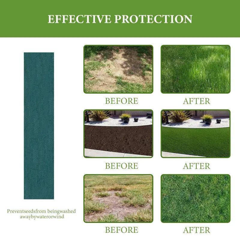 Biodegradable grass seed mat for easy lawn establishment in the garden