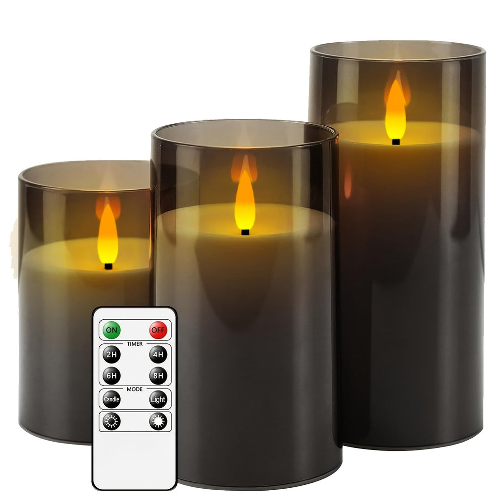 FlamelessGlow – Gray LED Candle with Timer