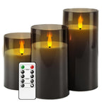 FlamelessGlow – Gray LED Candle with Timer
