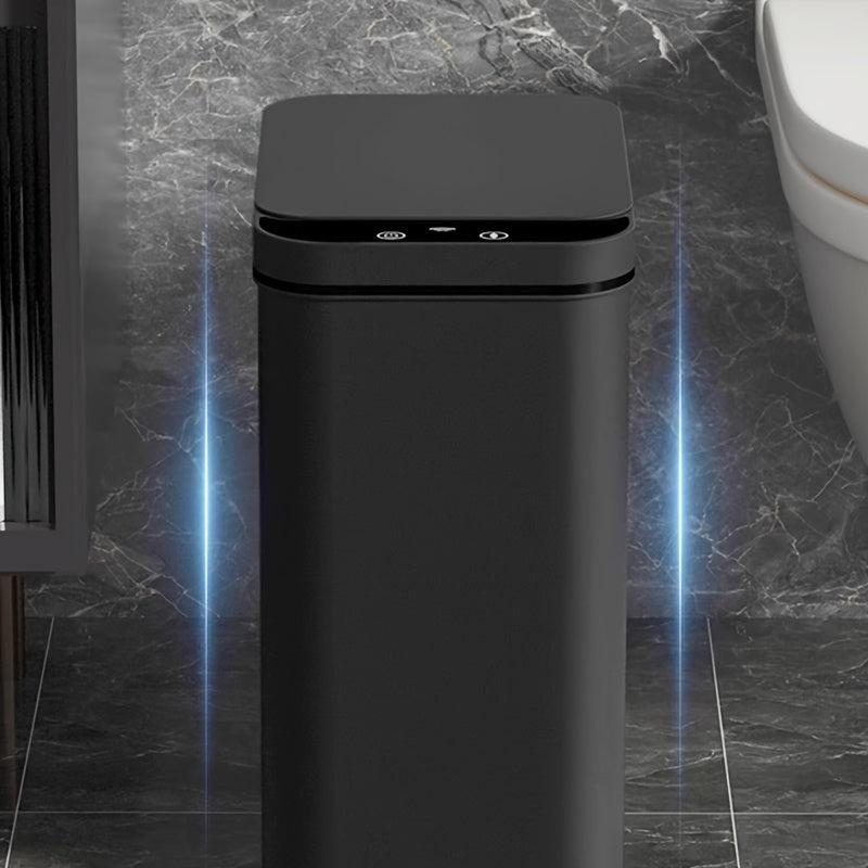 Set of 2 Smart Sensor Trash Cans – Touchless and Compact (Black)