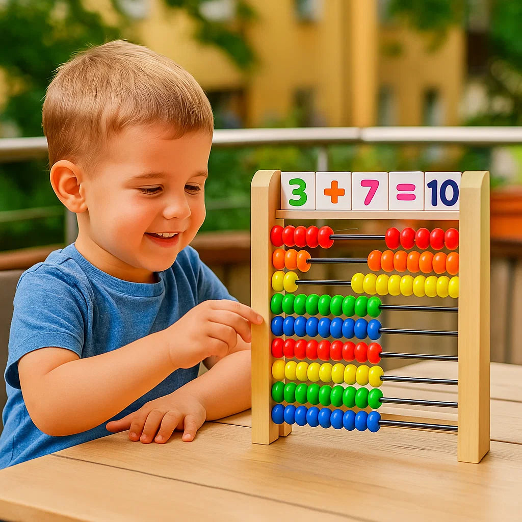 Wooden Counting Frame for Learning to Count and Calculate
