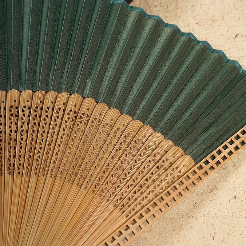 Hand fan made of bamboo silk