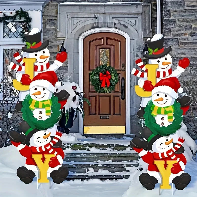 SnowyPath - Festive snowman garden decorations
